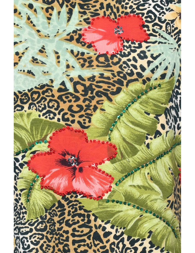 Floral Printed T-shirt - M