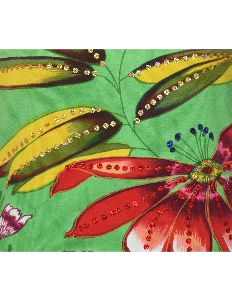 Floral Printed T-shirt - XL