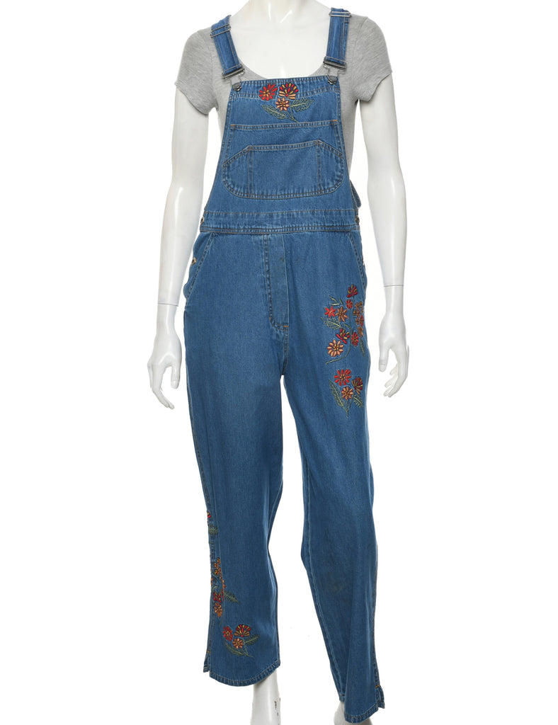 Floral Straight Leg Dungarees - W35 L27