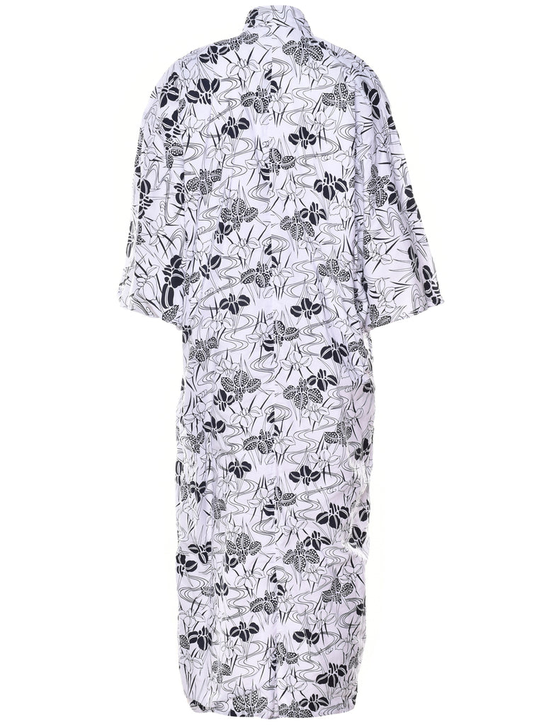 Foliage Print Full Length Kimono - L