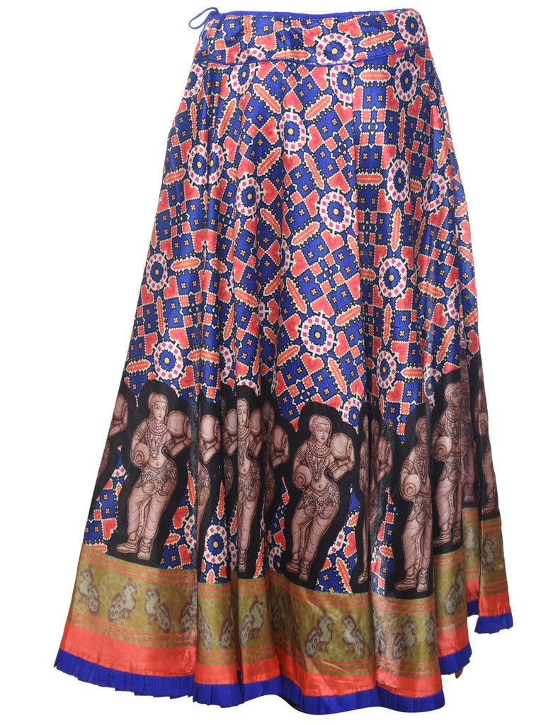 Folk Multi-colour Midi Skirt - L