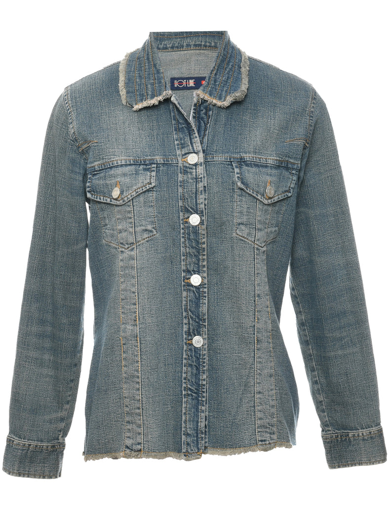 Frayed Hem Denim Shirt - M