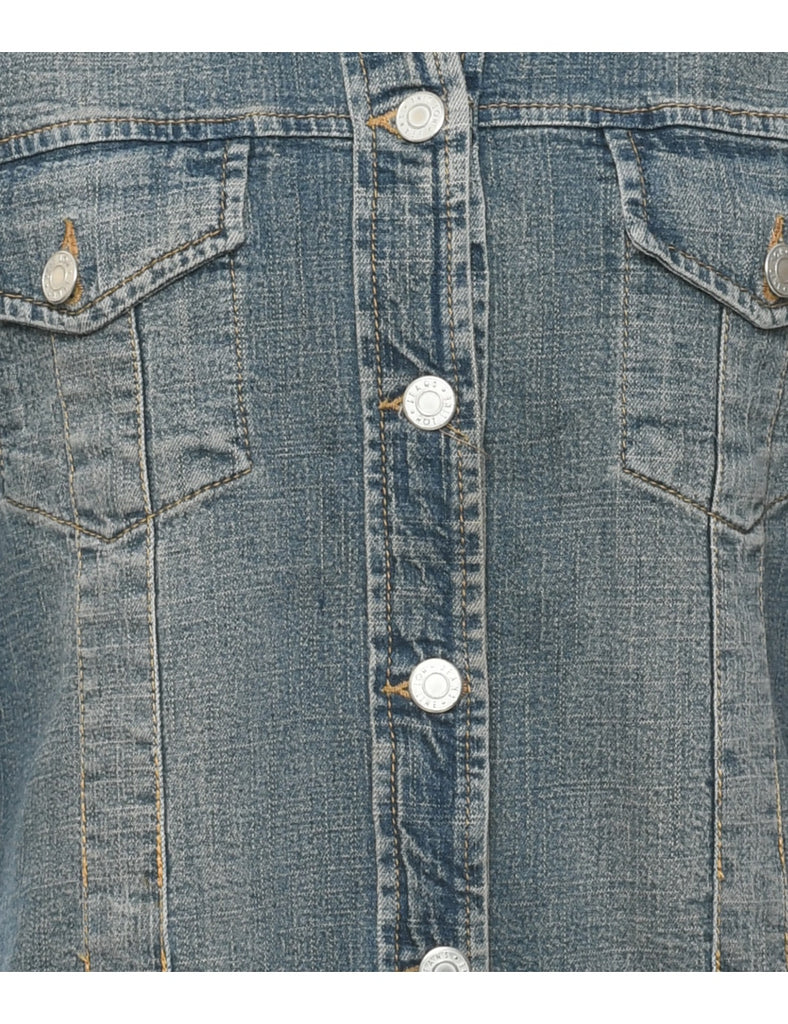 Frayed Hem Denim Shirt - M