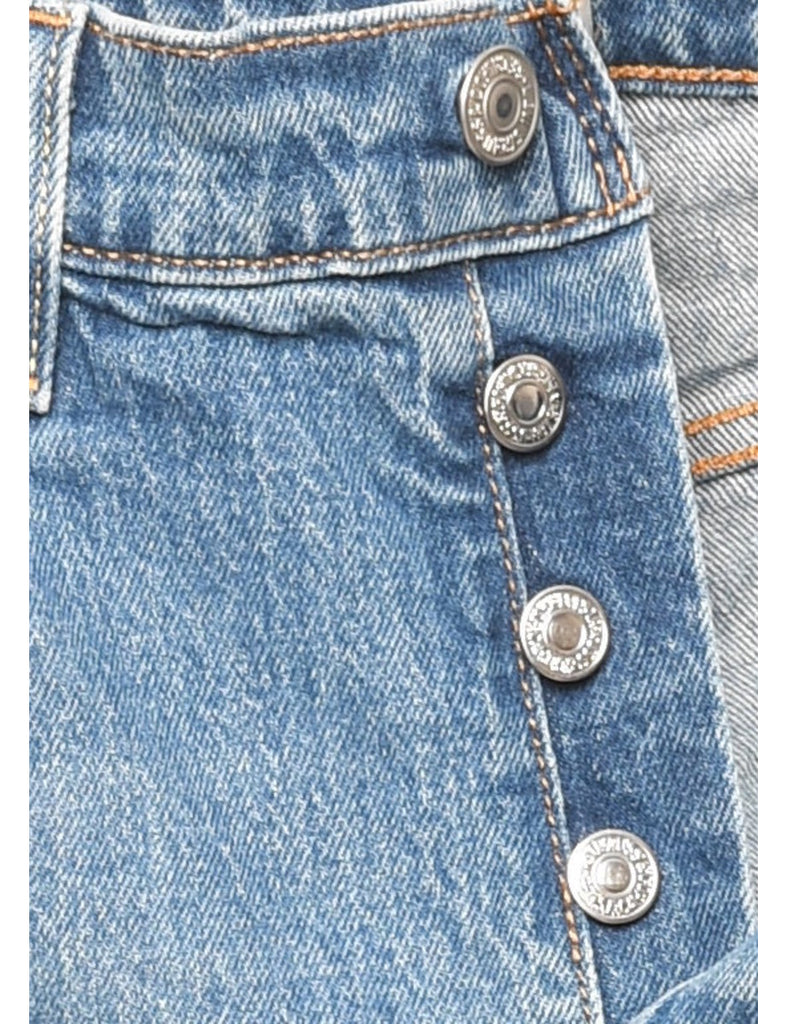 Frayed Hem Straight-Fit Light Wash Levi's Jeans - W30 L25