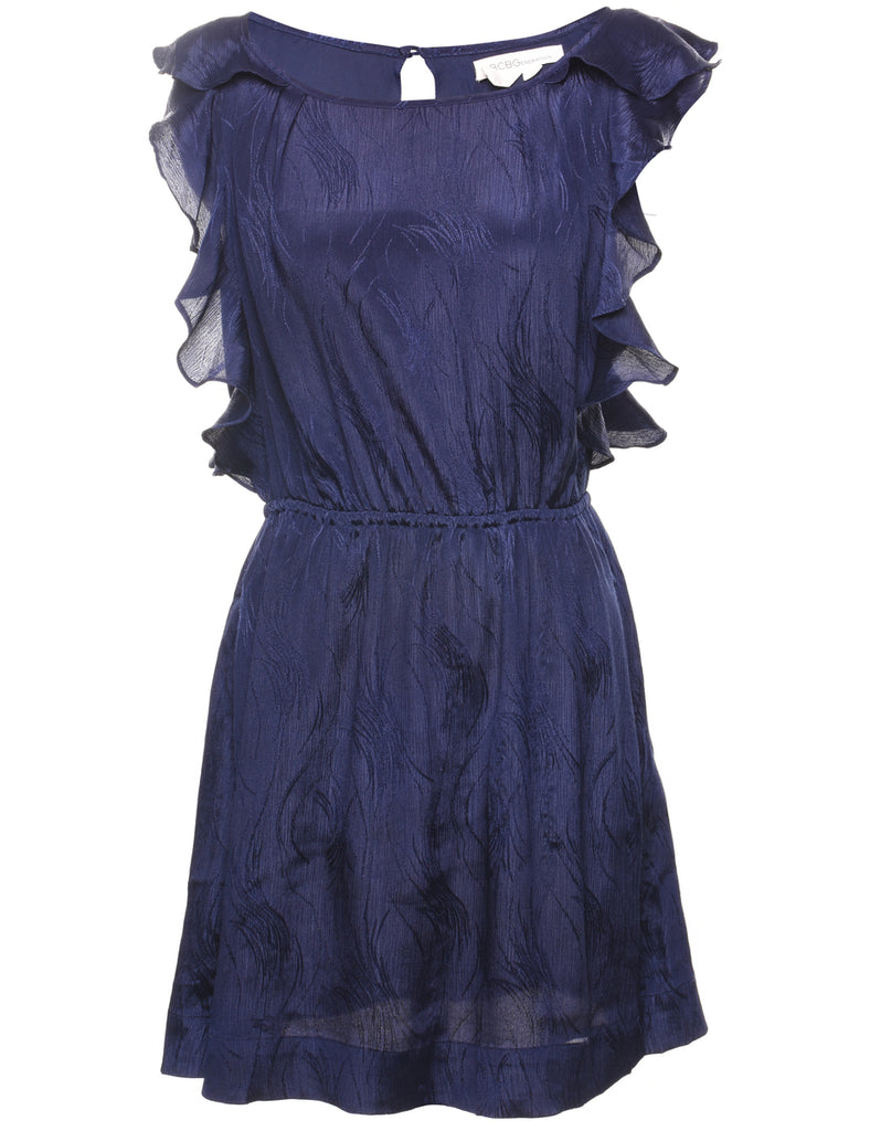 Frilly Navy Mini Dress - S