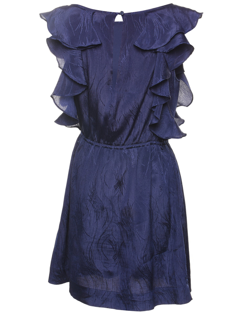 Frilly Navy Mini Dress - S