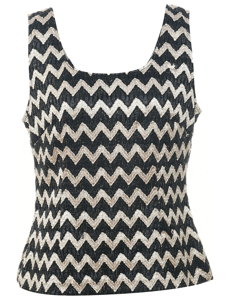 Geometric Evening Top - M