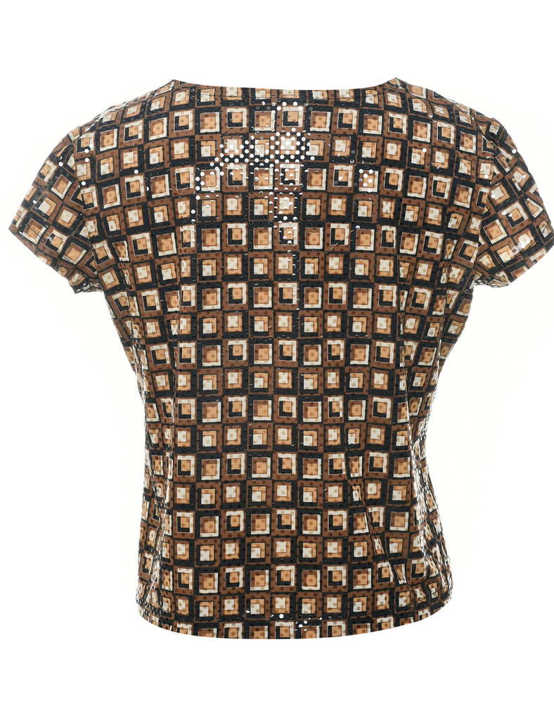 Geometric Evening Top - M