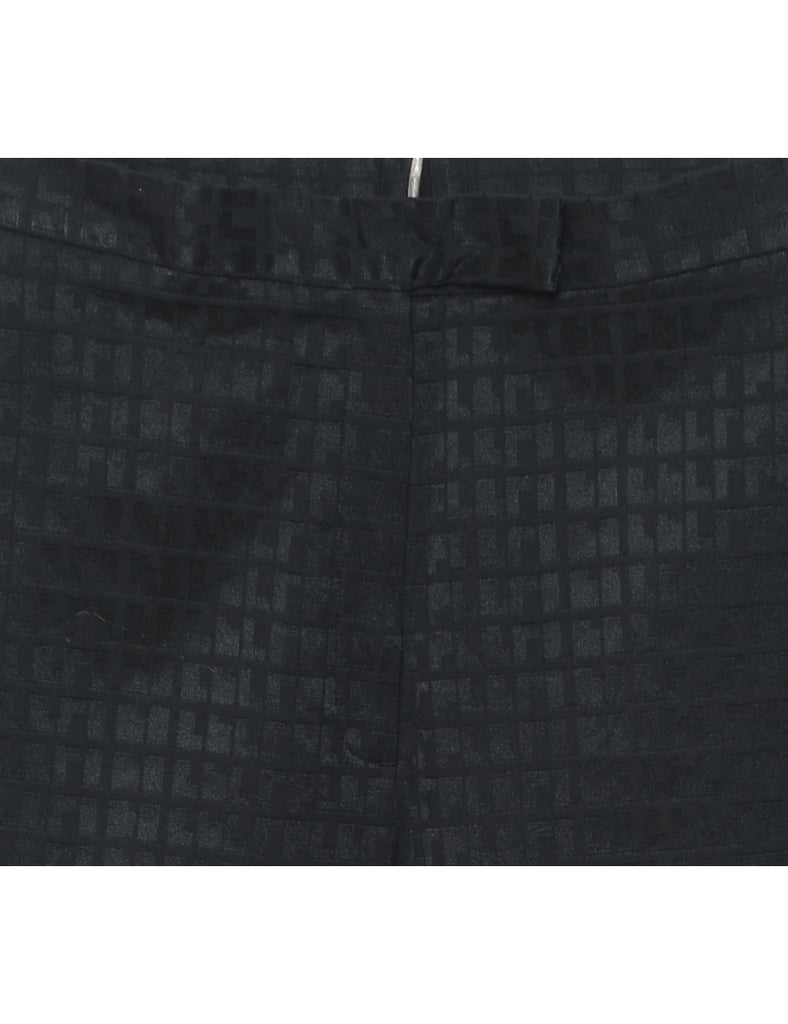 Geometric Pattern Black Trousers - W28 L32