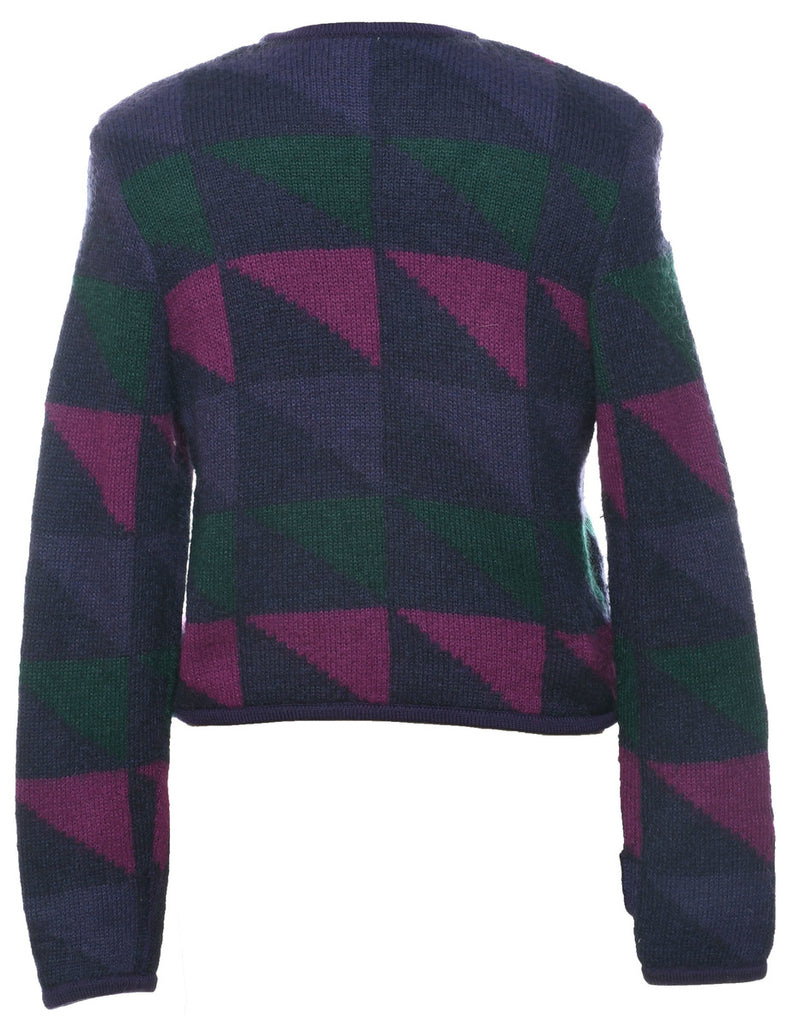 Geometric Pattern Cardigan - M