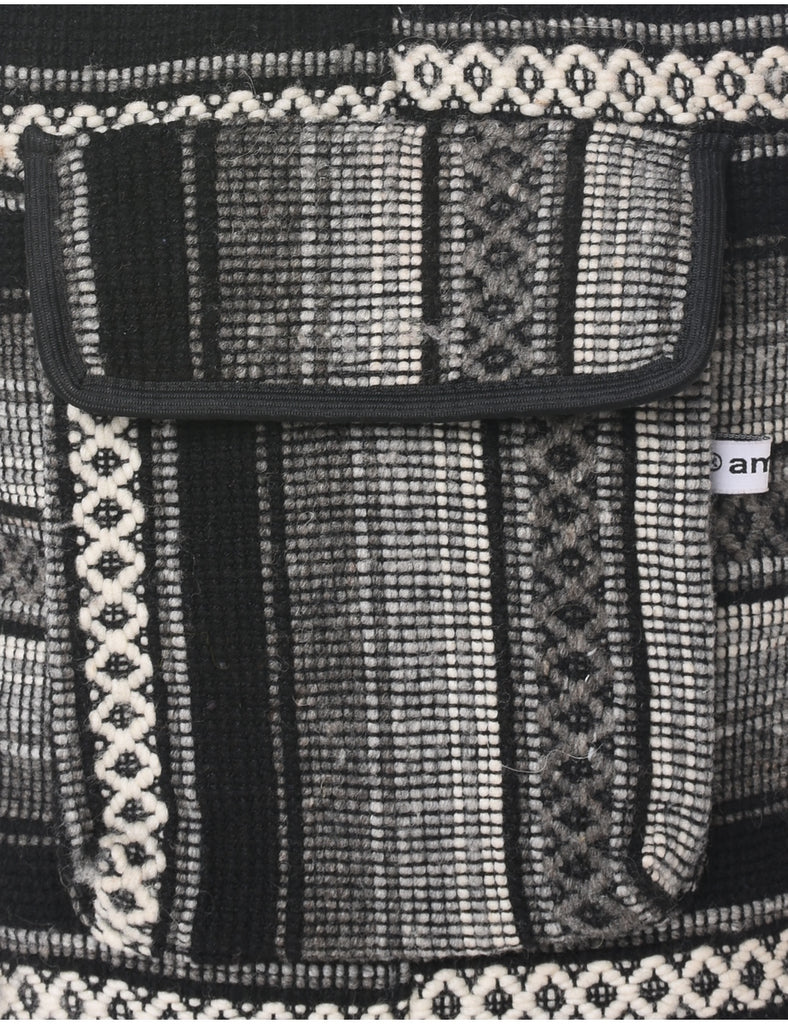 Geometric Pattern Hobo Bag - S