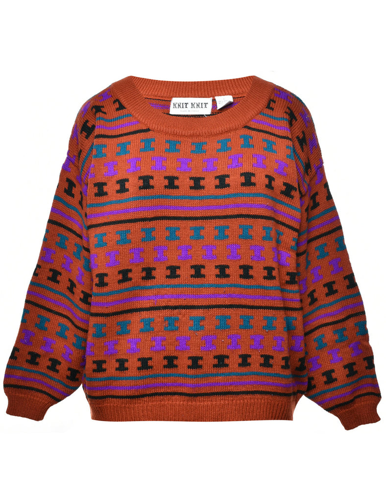 Geometric Pattern Jumper - L