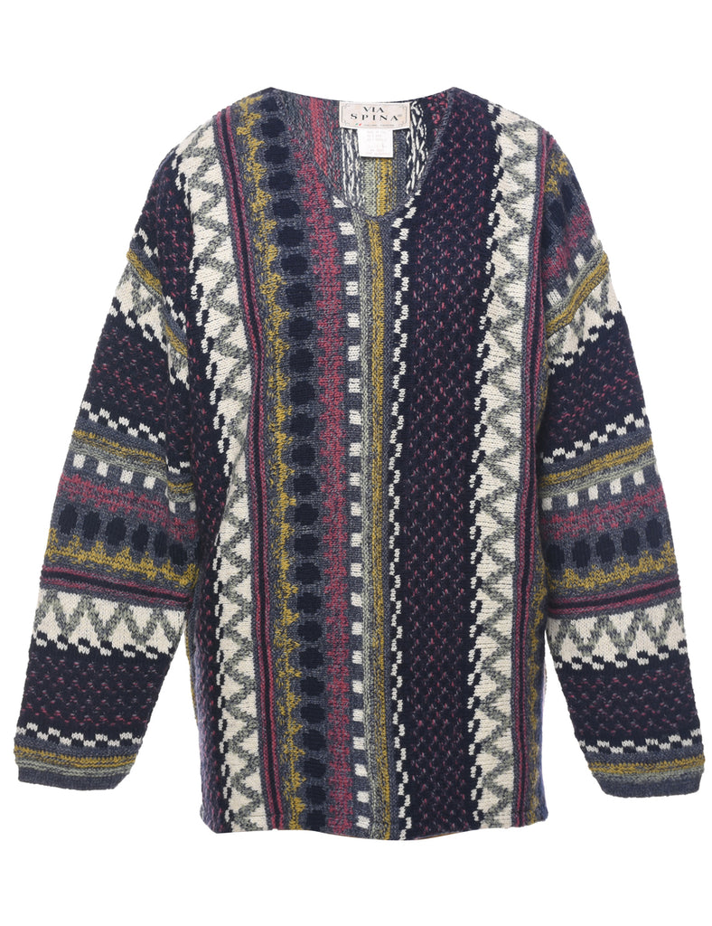 Geometric Pattern Jumper - L