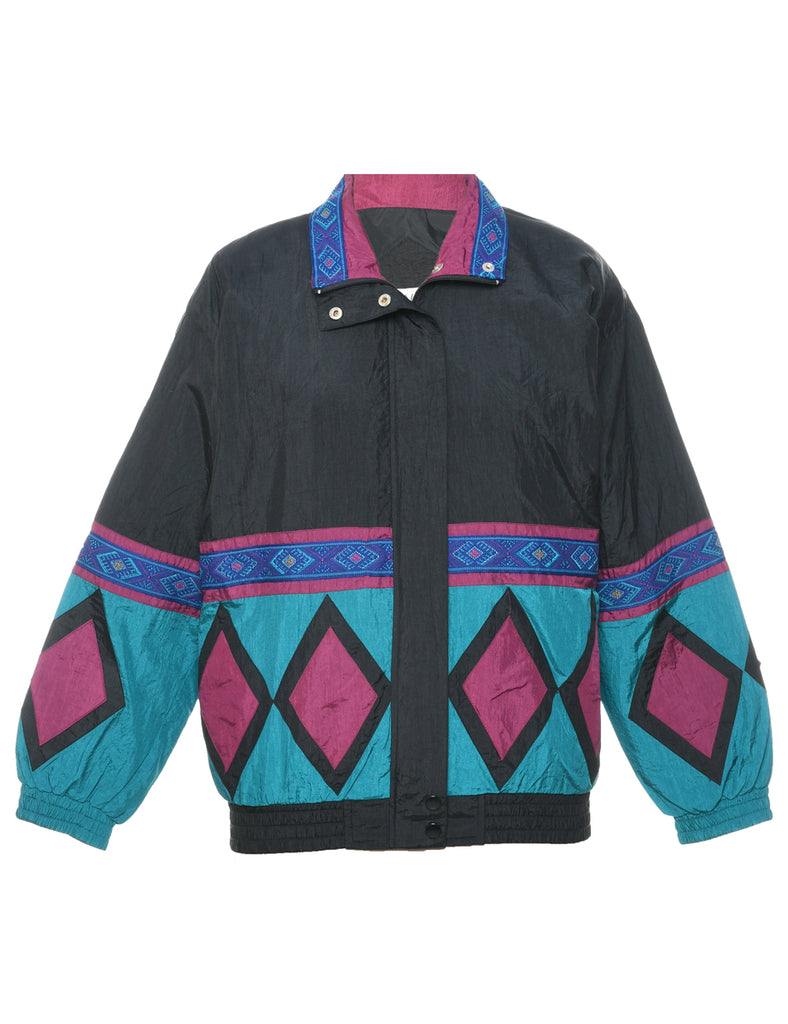 Geometric Pattern Nylon Jacket - S