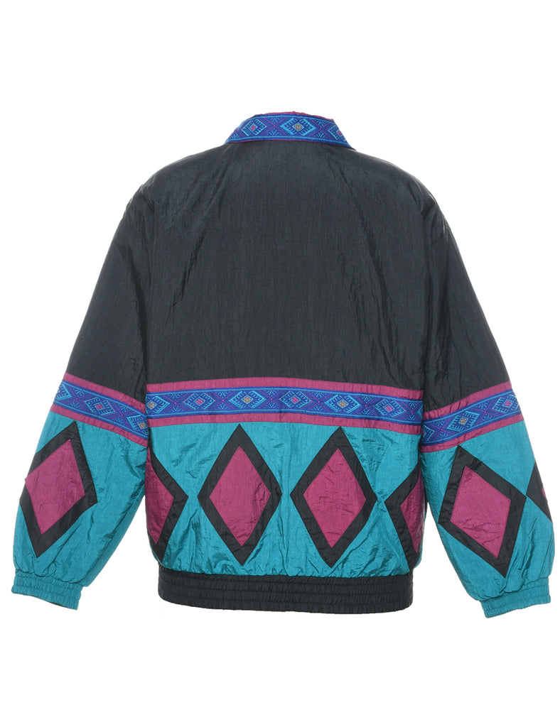 Geometric Pattern Nylon Jacket - S