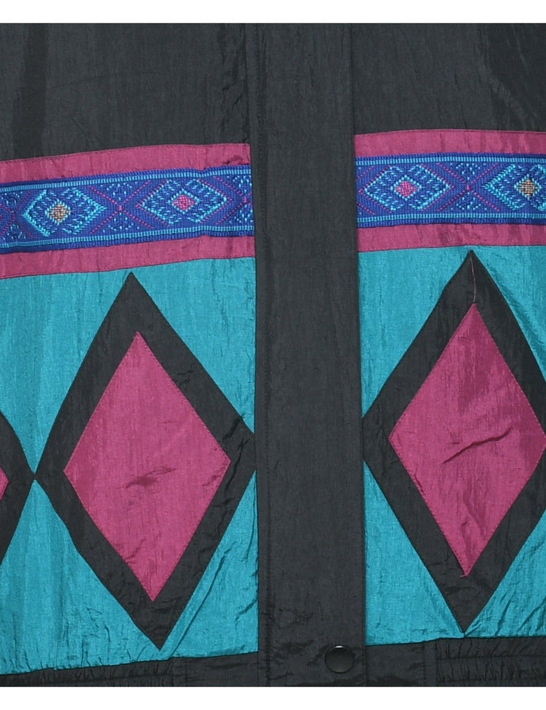 Geometric Pattern Nylon Jacket - S