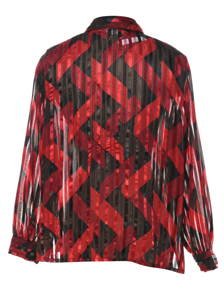 Geometric Pattern Red & Black Shirt - XL