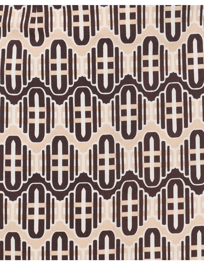 Geometric Print A-line Skirt - M