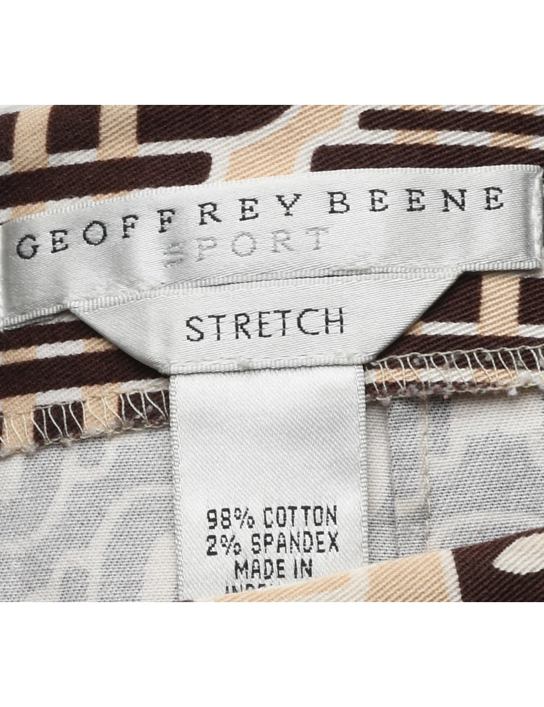 Geometric Print A-line Skirt - M