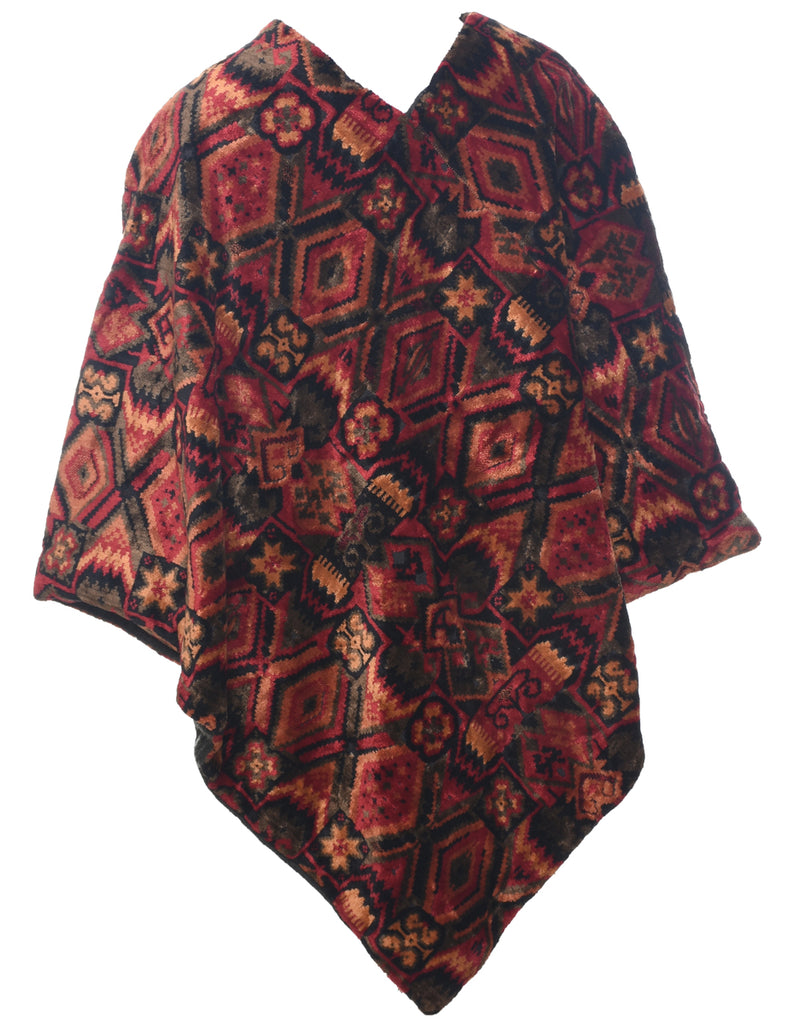 Geometric Print Cape - M