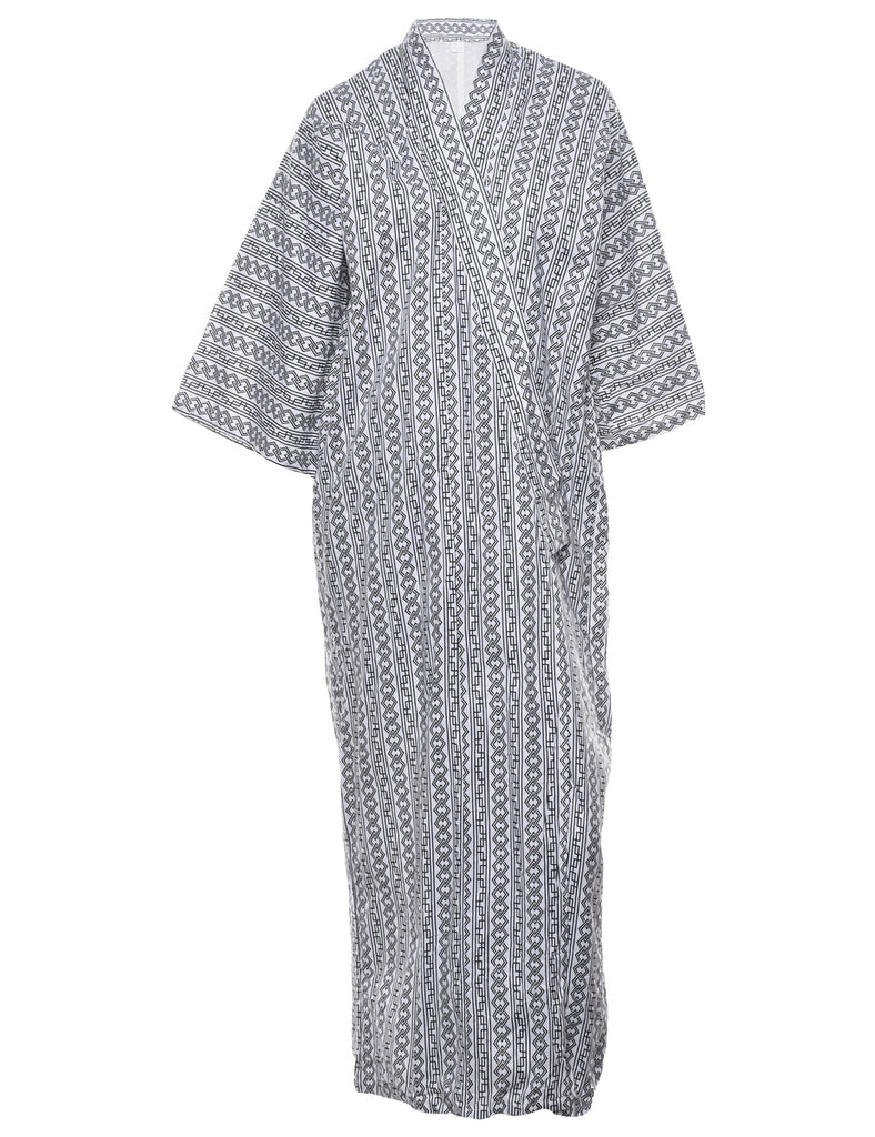 Geometric Print Full Length Kimono - L