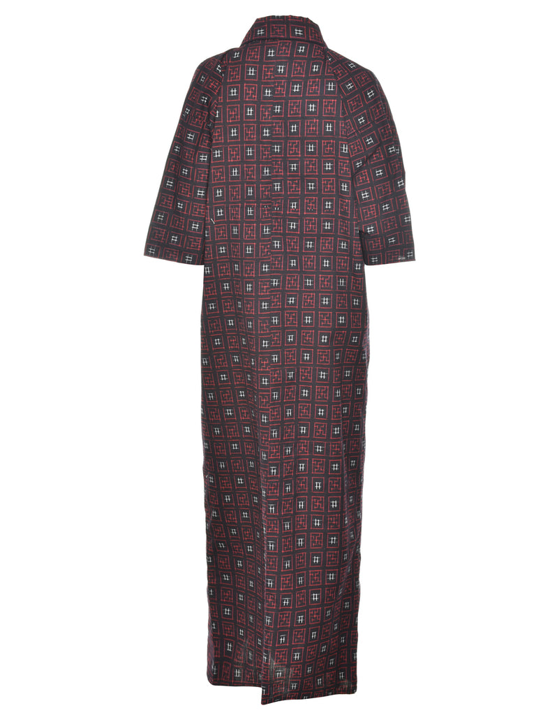 Geometric Print Full Length Kimono - M