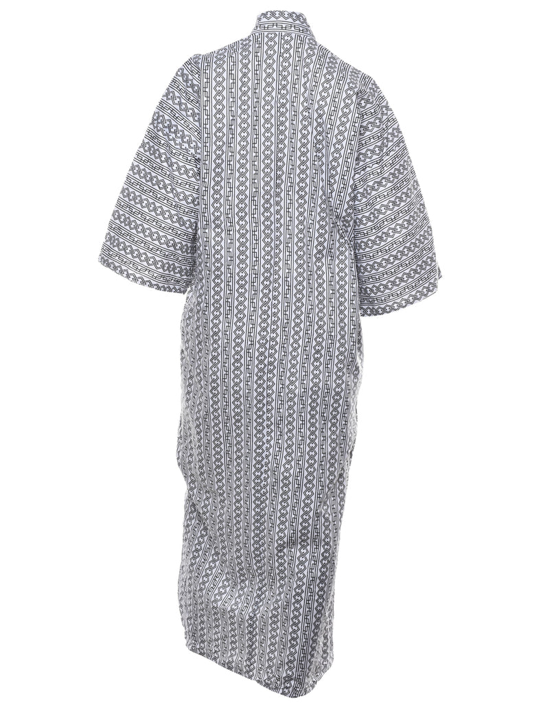 Geometric Print Full Length Kimono - L