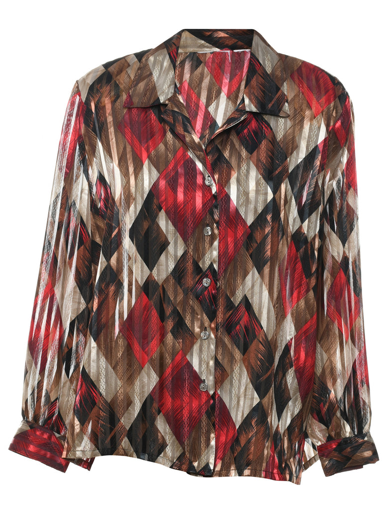 Geometric Print Multi-Colour Blouse - XL