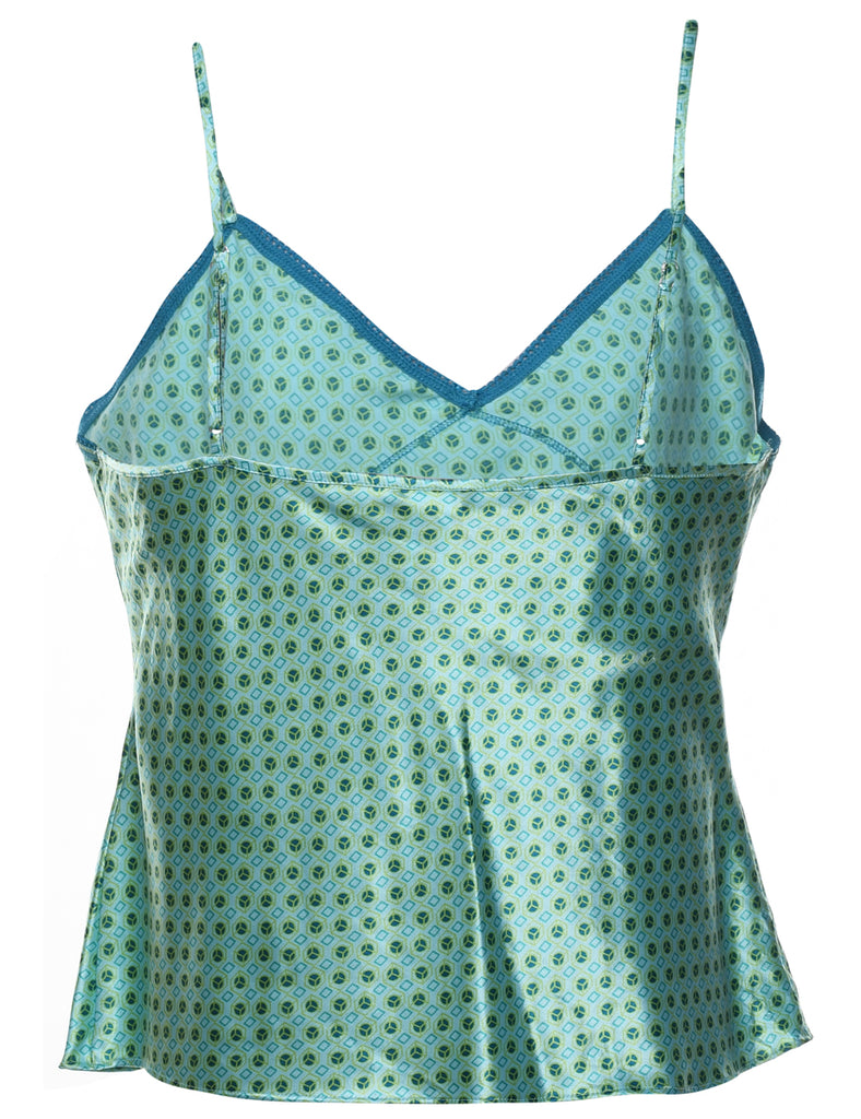 Geometric Print Turquoise & Blue Slip - L