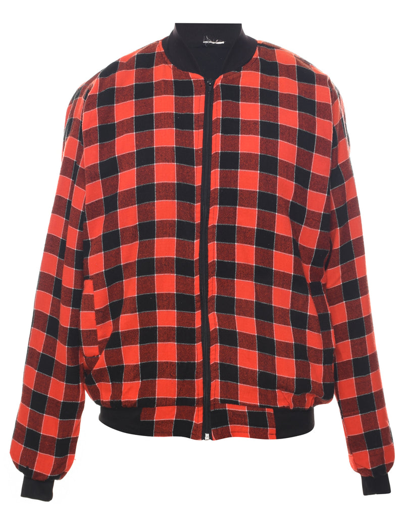 Gingham Bomber Jacket - L