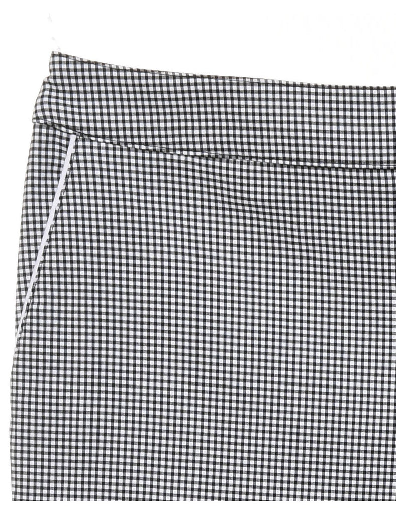 Gingham Pattern Black & White Trousers - W38 L31