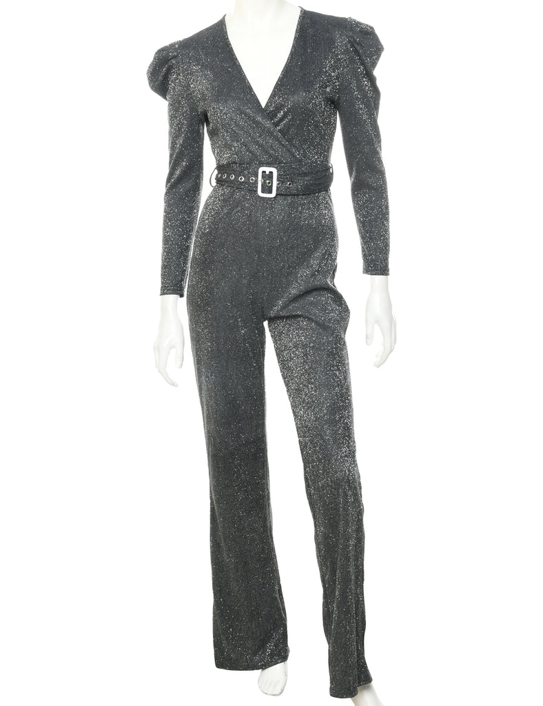 Glittery Dark Grey Jumpsuit - M
