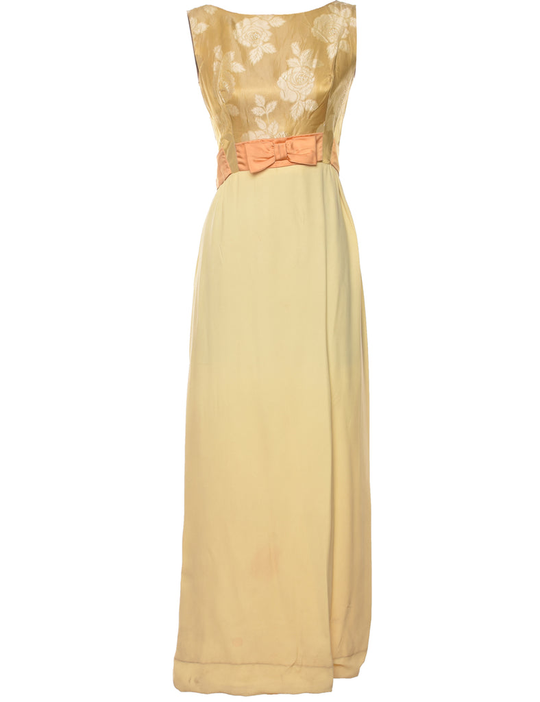 Gold & Coral 1970s Maxi Dress - S