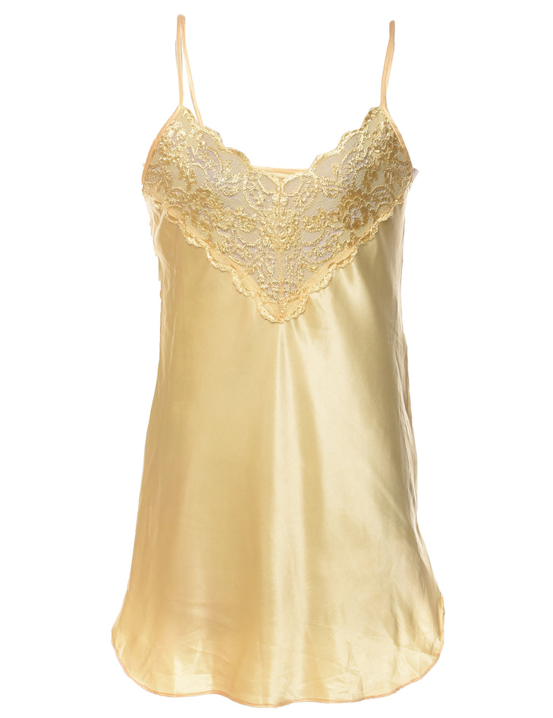 Gold Metallic Shiny Slip Dress - M