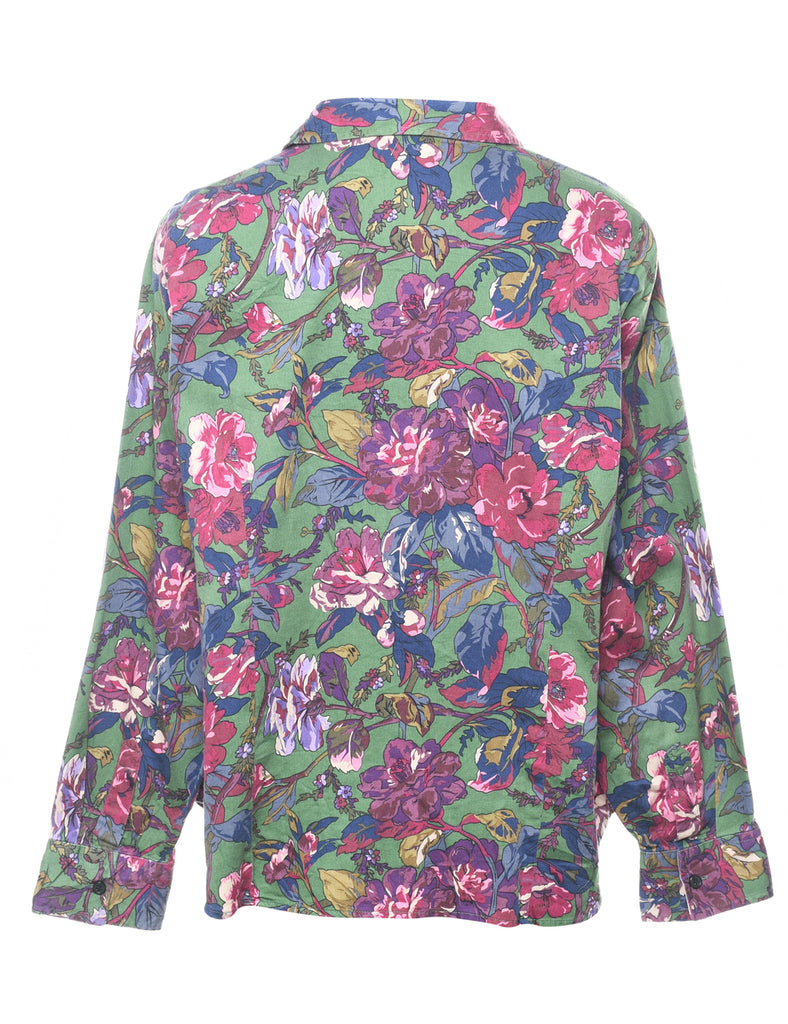 Green Floral Shirt - L