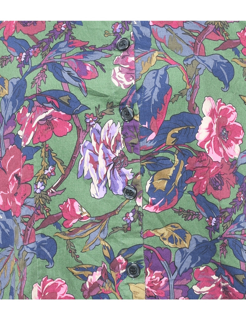 Green Floral Shirt - L
