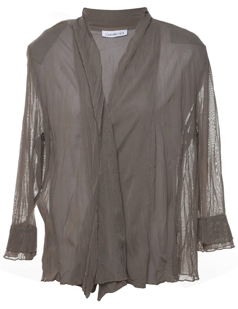 Grey Classic Sheer Long Sleeve Jacket - M