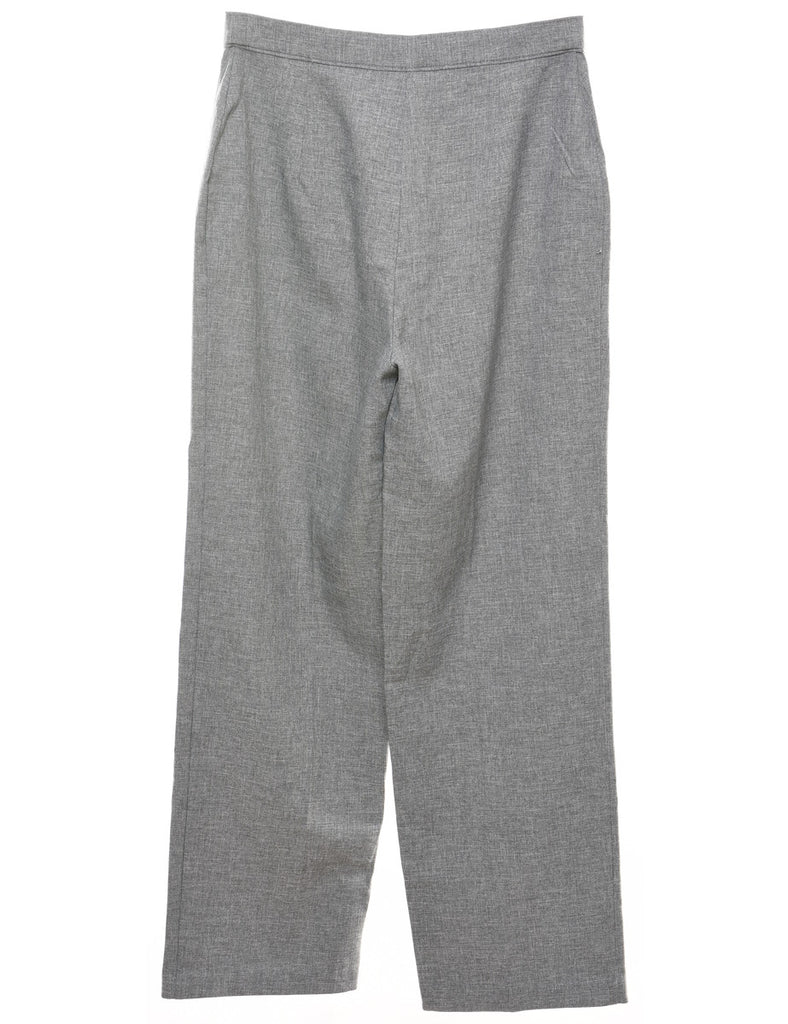 Grey Classic Wide-Leg Trousers - W31 L30