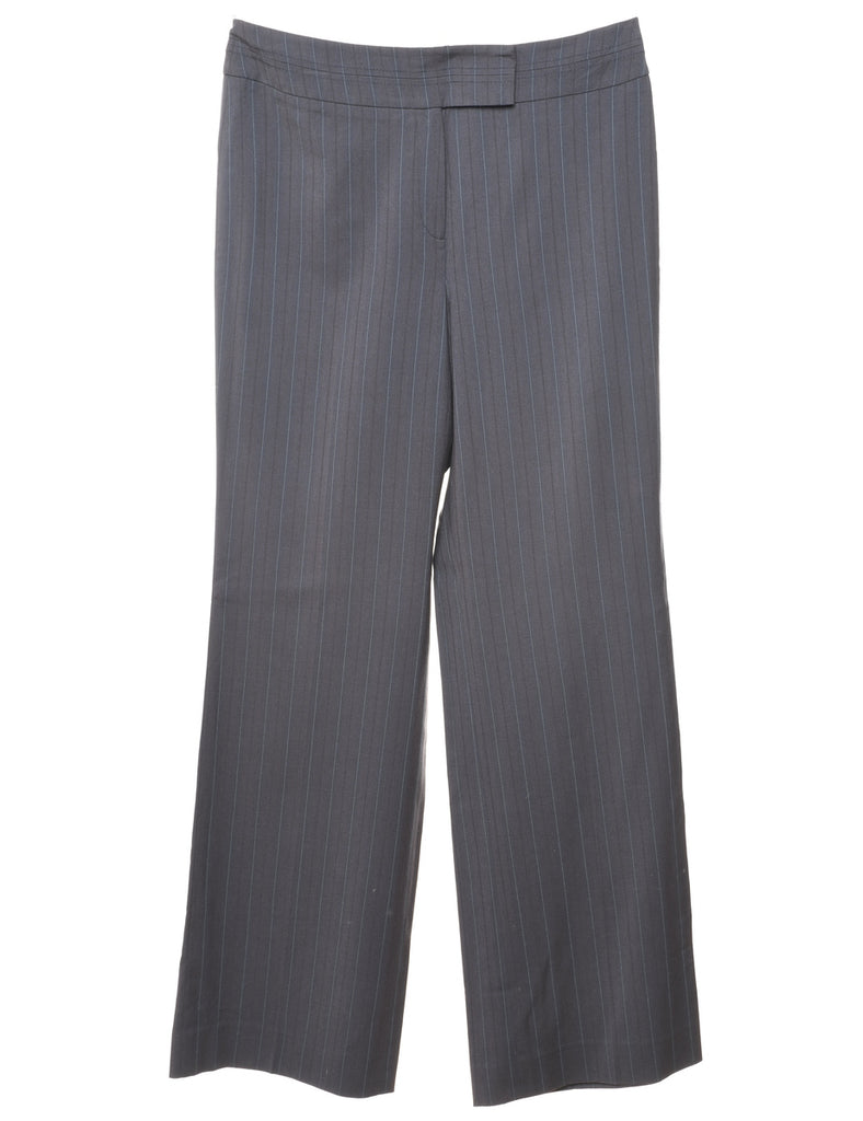Grey & Light Blue Y2K Pinstriped Trousers - W32 L32