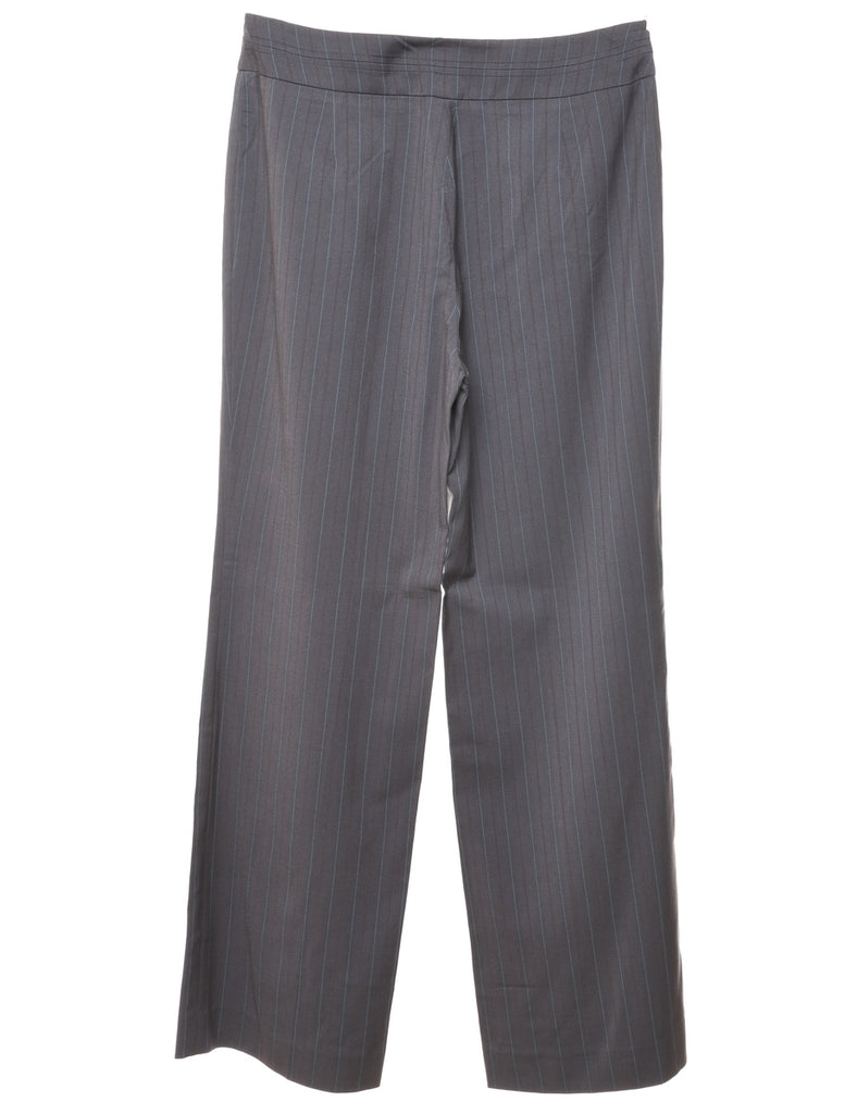 Grey & Light Blue Y2K Pinstriped Trousers - W32 L32