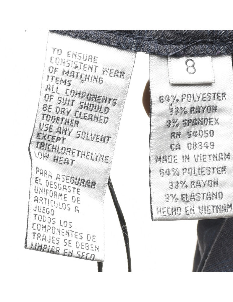 Grey & Light Blue Y2K Pinstriped Trousers - W32 L32