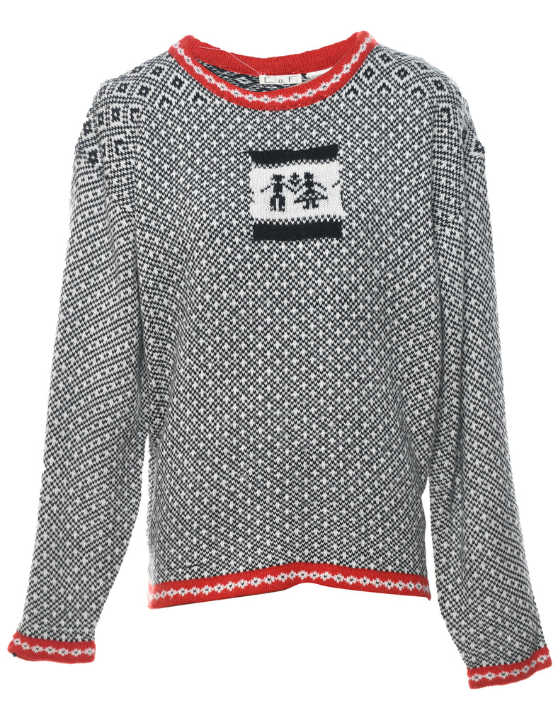 Grey Nordic Jumper - M