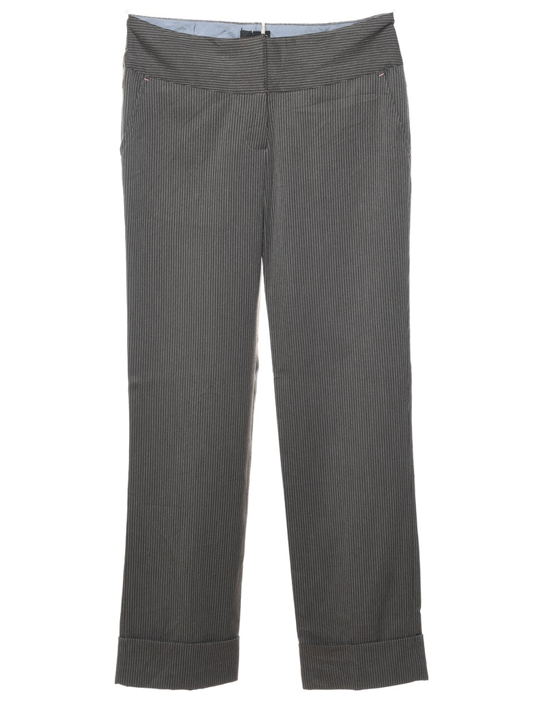 Grey Pinstriped Trousers - W30 L33