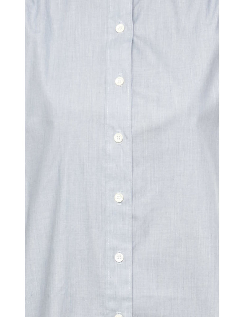 Grey Ruffle Neck Blouse - M