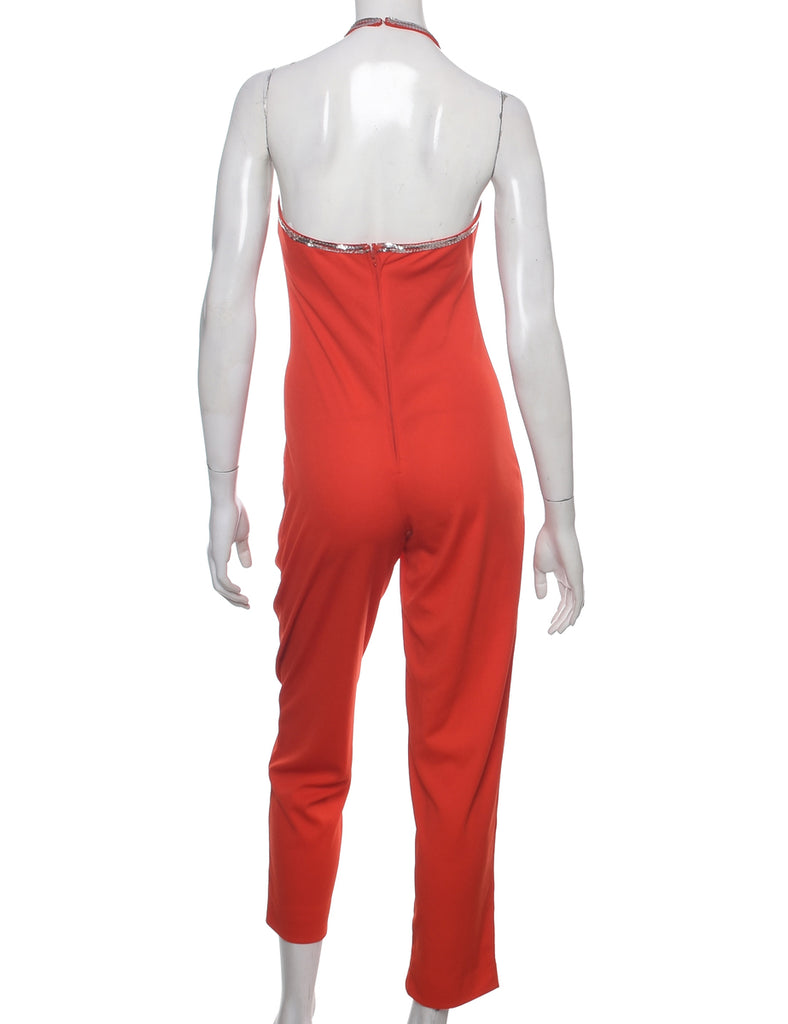 Halter Red Jumpsuit - XS