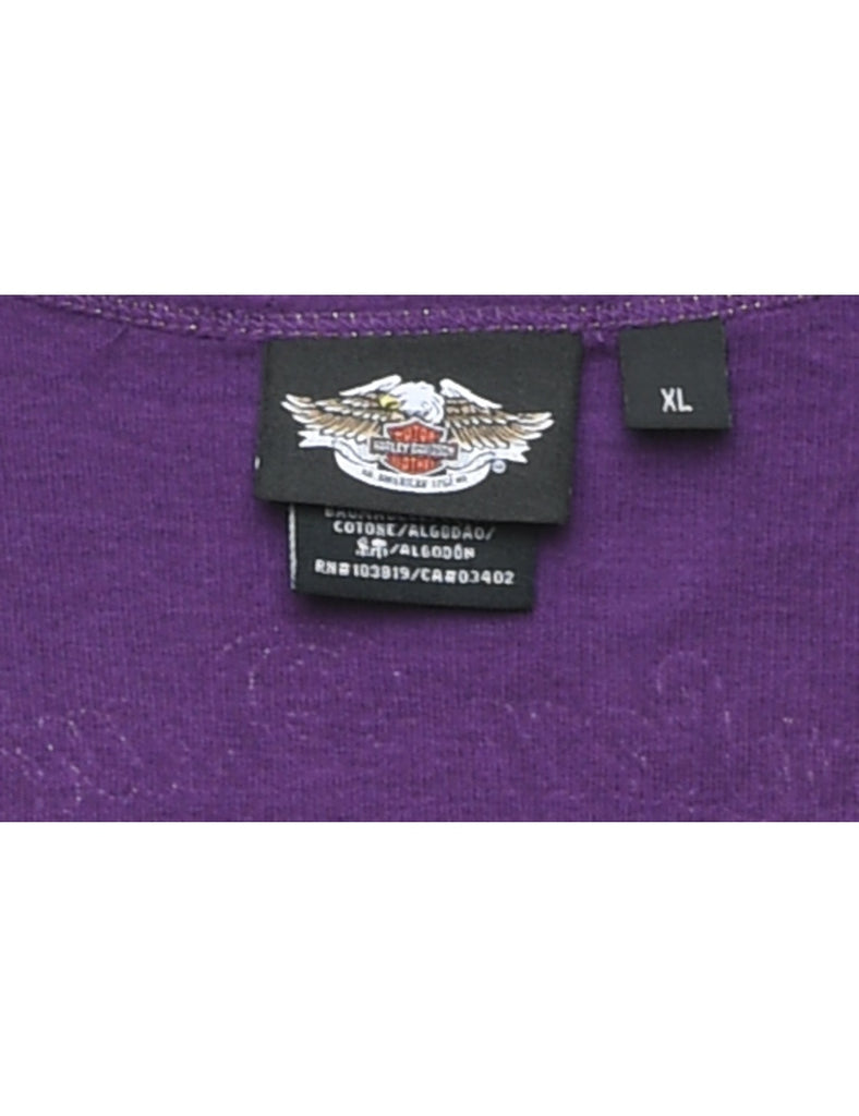 Harley Davidson Purple Y2K Vest - L