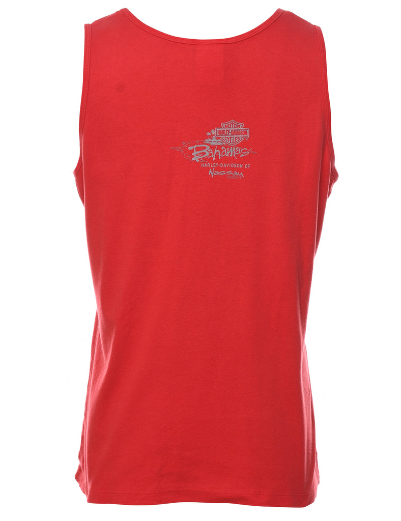 Harley Davidson Red Embellished Y2K Vest - L