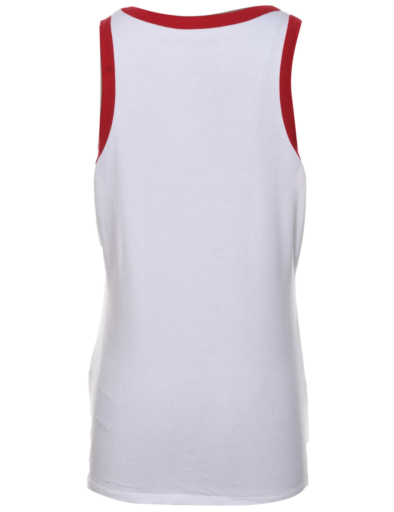 Harley Davidson White & Red Y2K Vest - M