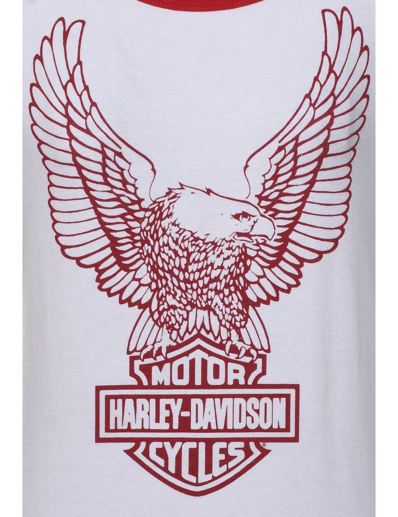 Harley Davidson White & Red Y2K Vest - M