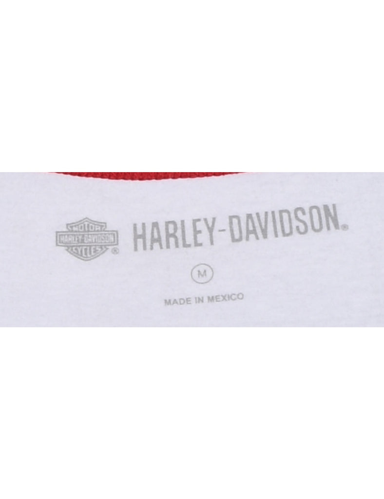 Harley Davidson White & Red Y2K Vest - M